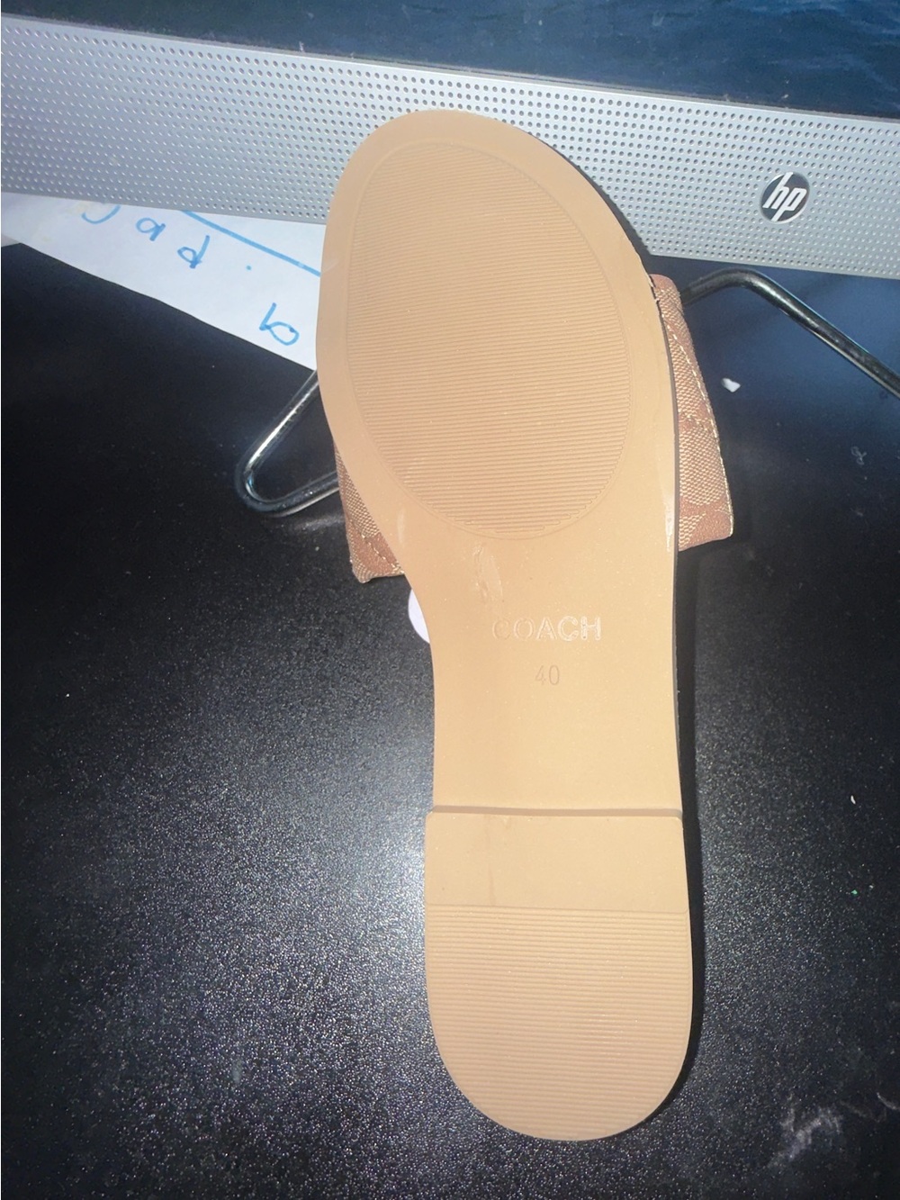 Coach Brown Slide with Gold 'C' - Picture 4 of 4